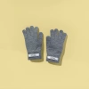 Grey knitted gloves for warm and anti-slip women in autumn and winter Specification image